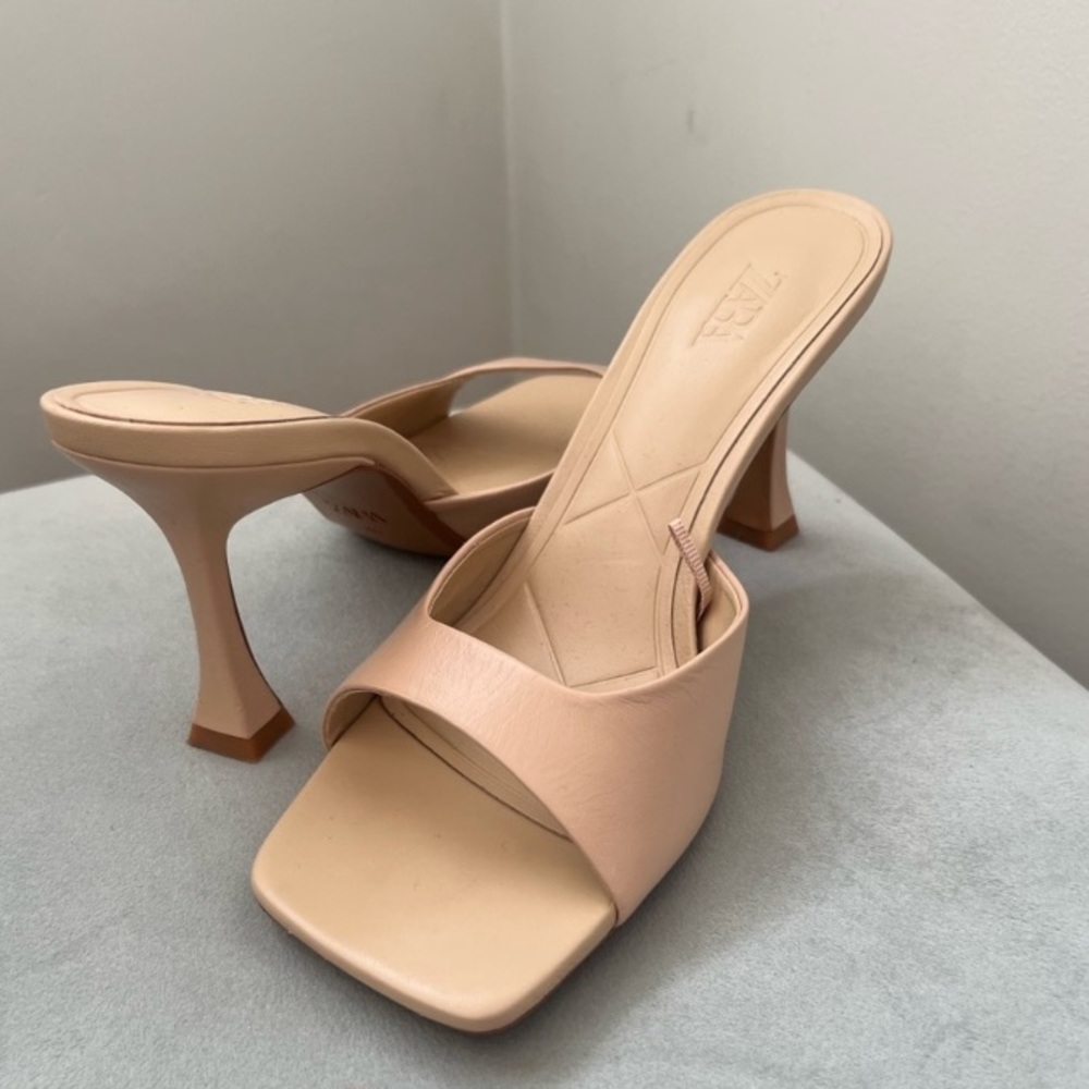Zara Nude Heeled Sandals